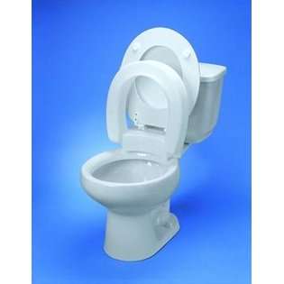   HINGED RAISED ELONGATED OVAL EXTENDED TOILET SEAT RISER 