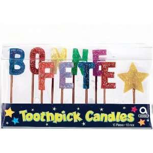  Bonne Fete Pick Candles (10 per package) Toys & Games