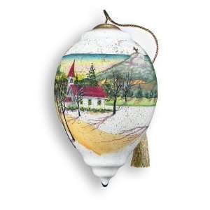  Old Rugged Cross Hand Painted Glass Ornament