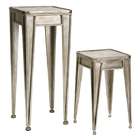 CC Home Furnishings Set of 2 Sleek & Modern Silver Finish Side Table 