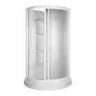 ASB 34 in. x 34 in. x 78 in. Round Shower Kit in White