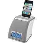   ENHANCED SPACESAVER ALARM CLOCK WITH AM/FM TUNER AND IPOD/IPHONE DOCK