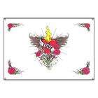 Artsmith Inc Banner Love Flaming Heart with Angel Wings