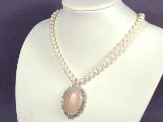 Necklace Rose Pink Quartz 40mm Snowflake Pendent 21  