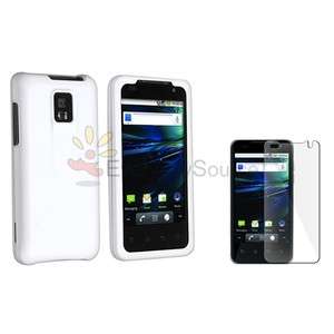 For T Mobile G2X LG Optimus Case White TPU Skin Case Cover+LCD Screen 