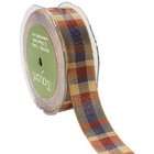 May Arts 1 Inch Wide Ribbon, Red and Blue Plaid