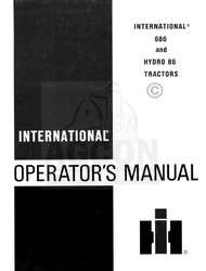 INTERNATIONAL 686 & Hydro 86 Tractor Operators Manual  