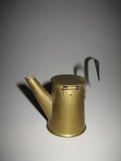 EARLY DIMINUTIVE SOLID BRASS MINERS LAMP  
