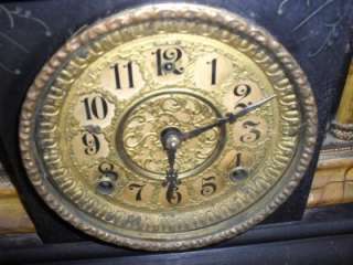 1896 Black & Gold Wm L Gilbert London Mantel Clock  