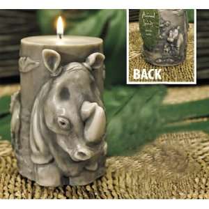  Sculpted Rhino Candle