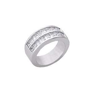  2.52 carat PRINCESS CUT diamond wedding band white gold 