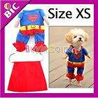 blue red puppy pet dog clothes costumes superman apparel t