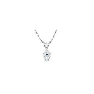   White Topaz Pendant in 10K White Gold with Diamond Accent other stones