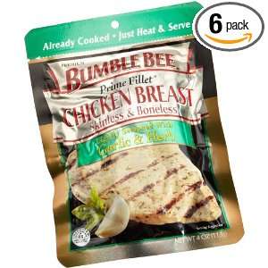 Bumble Bee Prime Fillet Chicken Breast with Garlic & Herb, 4 Ounce 