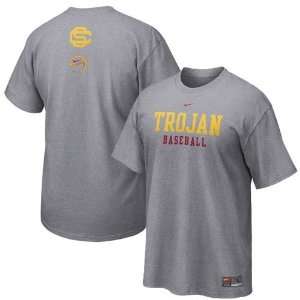  Nike USC Trojans Ash Baseball Practice T shirt Sports 