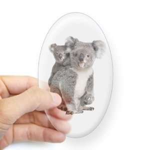  Sticker Clear (Oval) Koala Bear and Baby 