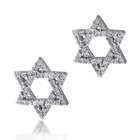Bling Jewelry Sterling Silver Star of David Pave CZ Stud Earrings