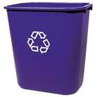   Medium Deskside Recycling Plastic Container, Rectangular (Blue