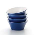   Dinnerware Round and Square 4 Piece Cereal Bowl Set in Blue Raspberry