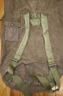   US Army Military Issued Heavy Duty COTTON Duffle Bag Backpack OD Green