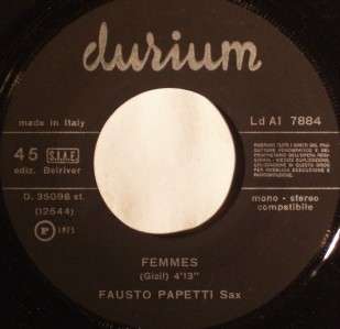 45 JAZZ FAUSTO PAPETTI Femmes 1975 DURIUM 35098 RARE  