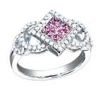 Carat Pink Saphhire & Diamond 14k White Gold Fashion Ring 