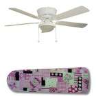   Concepts Black and Pink Butterfly Patchwork 52 Ceiling Fan with Lamp