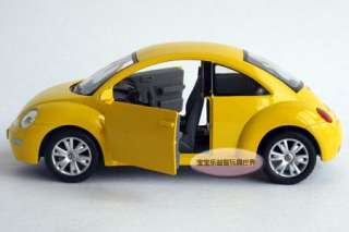New Volkswagen Beetle Large 124 Diecast Model Car Yellow B121b  