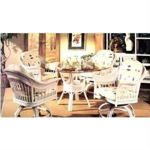 Sea Rattan 1423 and 1417 42 Plantation 5 Piece Dining Set with Swivel 