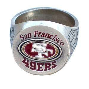 San Fran 49ers NFL Pewter Ring Hand Painted Fine Sculpted 