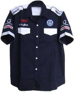 Volkswagen Motor Racing Pit Crew Shirt Dark Blue Sz L  