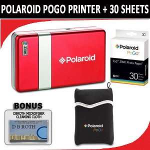  Polaroid PoGo Instant Mobile Printer (Red) and Polaroid 