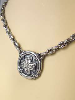   Kay Sterling Silver Celtic Cross Fleur De Lis Polo Link Necklace Goth