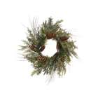   Floral 24 Pine/Eucalyptus Berry/Cone Wreath Green (Pack of 2