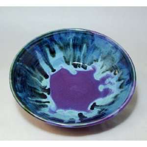  Purple Frost Low Wide Bowl by Moonfire Pottery Kitchen 
