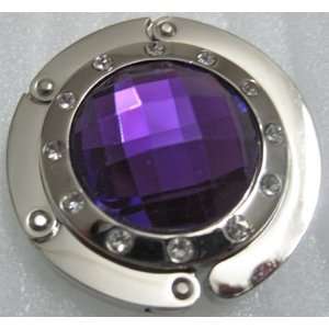  Purple Diamond Folding Handbag Purse Hook Hanger 
