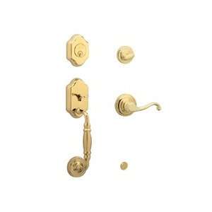  Schlage FA360 605 Bright Brass Monticello Handle Set with 