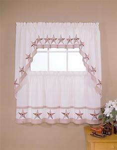 COUNTRY STARS 60x24 Tier Kitchen Curtain Pair  