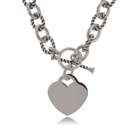 GEMaffair STERLING SILVER NECKLACE TOGGLE CLASP WITH HEART CHARM