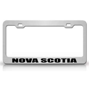 NOVA SCOTIA Country Steel Auto License Plate Frame Tag Holder, Chrome 