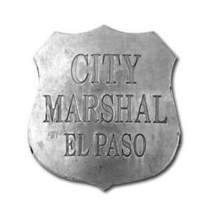   Deluxe Western Silver Badge   City Marshall  El Paso 