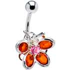 Body Candy Passion Pink Gem CRIMSON Stained Glass BUTTERFLY Belly Ring