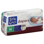 Little Ones Diapers, Size N (Up to 10 lb), Jumbo Pack, 36 diapers at 
