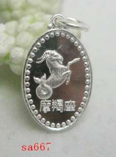 Zodiac Astrology Dangle Bracelet Necklace Pendant Bead 925 Sterling 