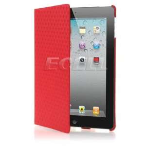  Ecell   RED DIAMOND DESIGN LEATHER CASE & STAND FOR iPAD 2 