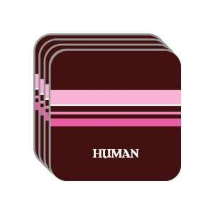   HUMAN Set of 4 Mini Mousepad Coasters (pink design) 