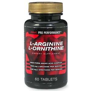  GNC Pro Performance L Arginine L Ornithine, Tablets, 60 ea 