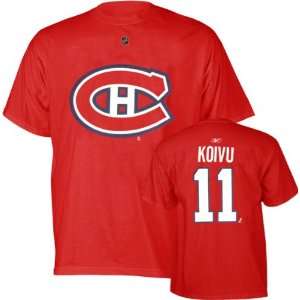 Saku Koivu Red Reebok Name and Number Montreal Canadiens T Shirt 