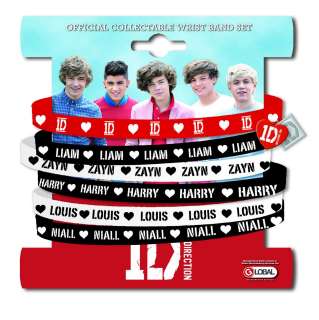 1D One Direction   Official Licensed Gummy Bracelet Wristband Set 100% 