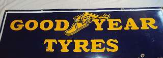 Vintage Goodyear Tyres sign with Flying Shoe Logo  